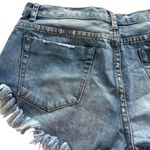 One Teaspoon  Rollers Low Waist long rise extreme curved raw hem‎ Denim Short 28 Photo 8