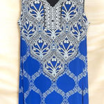 JM Collection  Blue and Black Patterned Dress with rhinestones Photo 0