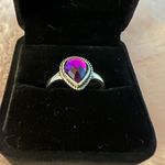 Women’s Stainless Steel Silver Ring Size 8 Purple Photo 1