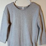 Athleta  Gray Plush Tech‎ Sweatshirt Dress Size Small Back Zip 3/4 Sleeve Pockets Photo 1