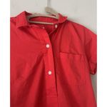 J. Crew Collared Red Coral Popover Button Shirt Dress Size XS Career Preppy Photo 2