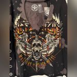 Affliction  Setlist Cut-Out Women’s Black T-Shirt Size Medium Photo 7