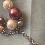 Beaded 44” Long Necklace Pink Rose Gold Gray White Beads Photo 4