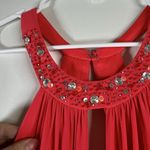Morgan & co Prom Dress Maxi Gown Y2K Beaded Halter Cut Out Mermaid Coral S Sexy Red Photo 4