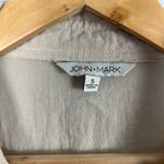 John Mark  Women’s Tunic Blouse Beige Boho Pom Pom Trim Top Blouse Embellished S Photo 1