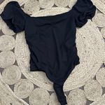 Free People  Black Puff Sleeve Bodysuit Photo 0