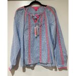 Lilly Pulitzer Mardi Long Sleeve Tunic Top Blue Periwinkle Chambray Size XS NWT Photo 1