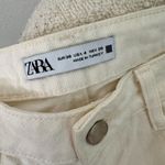 ZARA Off White Denim Straight Leg Jeans Photo 3
