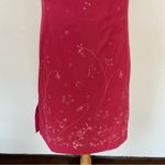 Rampage Vintage 90's Dark Pink Floral Embellished Boatneck Sleeveless Dress Photo 4