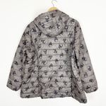Torrid Packable Puffer Hooded Jacket In Grey With Skull Pattern Photo 5