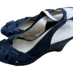 Chadwick's Collection by  Navy Open Toe Wedge Heels Sling back Size 9 Womens Photo 0