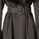 Loro Piana  Cashmere, Wool, & Genuine Fur Coat w Belt Photo 3