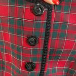 Pendleton  Vintage Collarless Plaid Red Button Front Blazer Size 8 Photo 3