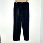 Chico's Black Velvet Pants Elastic Waist Wide Leg Traveler Pull On Sz 1 (8M) USA Photo 4