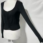 Abercrombie & Fitch Hook and Eye Cropped Slim Cardigan Sweater Black Size Small Photo 6