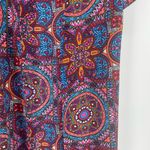 Judith March  Colorful Print Open Duster Cardigan size S Festival Boho Retro Photo 3