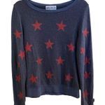 Wildfox  Blue w/Glitter Novelty Star Print Size XS Sweatshirt. Photo 4