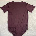Madewell Short Sleeve Wrap Bodysuit Women's S Burgundy 100% Lyocell V-Neck NEW Photo 12