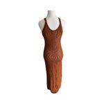 House of Harlow 1960 M Revolve Burnt‎ Orange Crochet Open Knit Maxi Dress Nwt Size M Photo 3
