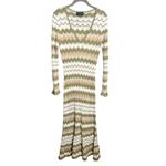 MINKPINK  Revolve Melody Knit Midi‎ Dress Size XL Green Stripe Cotton Sweater Photo 4