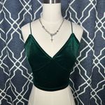 Papaya Green Velvet Crop Tank Top Photo 0