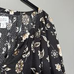 Croft & Barrow Boho Black Floral Gauzy Peasant Top - Size 5X - Women's Plus Size Photo 1