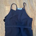 LASLULU Womens Sports Bra Seamless Long Crop Tank Racer Back Spaghetti Strap S Black Photo 3