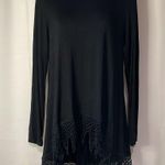 Vintage Havana  black boho lace trim long sleeve tunic Photo 1