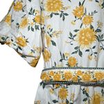 Joie  Tiered Puff Sleeve Floral Yellow and White Dress with Belt 8 Photo 9