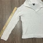 Talbots White Open Knit Johnny Collar Sweater Pullover Sailorcore Coastal Photo 2