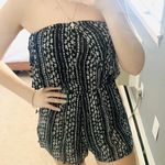 Free People  Rosa black floral strapless romper Photo 3