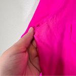 Rory Beca  Hot Pink Silk 3/4 Sleeve Blouse Womens L Barbie Core Boho Roll Tab Photo 2