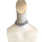 Ettika NWT Boho Chic Black and White Print with Gemstones Trendy Choker Necklace Photo 0