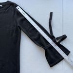 New York and Company Womens M Knit Sweater Dress Black Tie Long Bell Sleeve Size M Photo 6