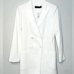 ZARA Ivory White Double Breasted Satin Trimmed Tuxedo Blazer Jacket Size S NWT Photo 1