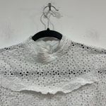 Modcloth High Neck White Eyelet Top Size Small Cottage Coquette Dainty Photo 4