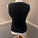 Misook Black Sleeveless V-Neck Tunic Top w/ Grommet Detail | Size Small Photo 1
