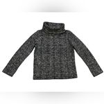 J.Crew Funnel Neck Plaid Pullover Sweater Womens Size S Black White Preppy Photo 1
