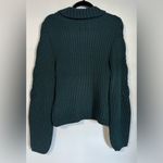 EXPRESS Emerald Green Ribbed V Neck Sweater Size L Photo 6