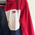 Levi Strauss Co Colorblock Hooded Windbreaker Jacket Red White Blue Photo 4