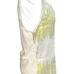 Style & Co NWT . Yellow Warm Olive Sequins Tank Size L Cotton Photo 2