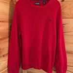 CHAPS AMAZING OVERSIZED BRIGHT RED KNIT  EMBROIDERED SWEATER Photo 0