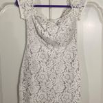 Tobi New Women’s  Lacey Tie Up Lined Dress Off Shoulder Off White Ivory Small Photo 0