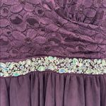 Deb Plum Purple Mini Dress lace tulle rhinestones open back 5 formal HOCO party Size undefined Photo 9
