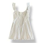 White Fox Boutique White Fox White Summer Crush Mini‎ Dress Size Small Ruffled Frill Sleeve Photo 4