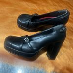 Mudd Vintage Gwenyth Black Chunky Heel buckle Shoes size 8 platform Photo 0