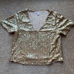 Socialite Nordstrom  gold sequin sparkle vneck top Photo 0
