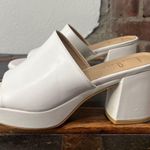 Lulus Curtis White Platform Retro Style Vegan Mules Size 9 Photo 2