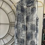 Antonio Melani Blue and White Sleeveless Sheer Blouse - 100% Silk Size L Photo 5
