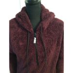 Victoria's Secret PINK Burgandy Teddy Bear Warm Hoodie 1/2 Zip XS Photo 2